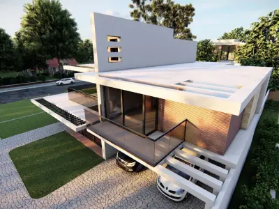 Casa Scene-villa-modern house 3D model 81