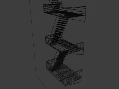 Fire Escape Staircase Free 3D model