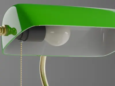 Retro banker lamp Low-poly 3D model