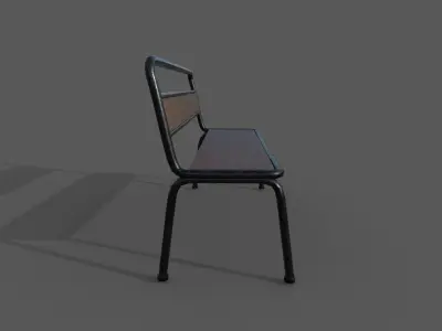 Chair in park or garden Low-poly 3D model