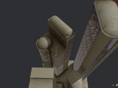 Low Poly Futuristic Sci-fi Skyscraper City Block Low-poly 3D model