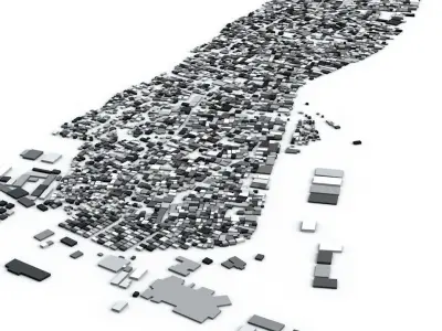 Port au Prince Streets and Buildings 3D model