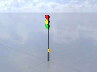 Spherical stylized traffic light design 1 3D model