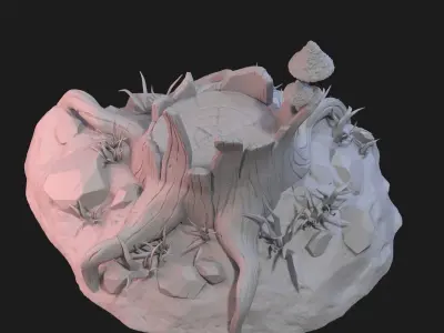 Fantasy stump 3D model