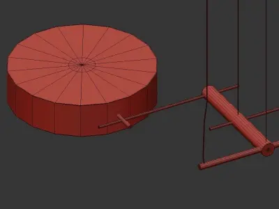 Excel three circular pendant lights hanging from ceiling 3D model