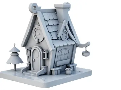 Stylized House 02 Low-poly 3D model