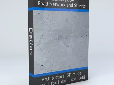 Dallas Road Network and Streets 3D model