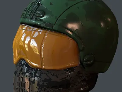 Gas mask helmet 3d model scifi Low-poly Low-poly 3D model Low-poly 3D model 43