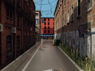 Urban Alley - Low poly Low-poly 3D model