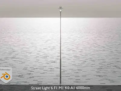 Street Light 6 F1 M1 K0 A1 6000mm Low-poly 3D model