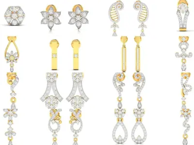 100 LIGHT WT EARRINGS  3D Model Pack