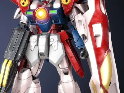 Gundam Zero Wing XXXG-00W0 Low-poly 3D model
