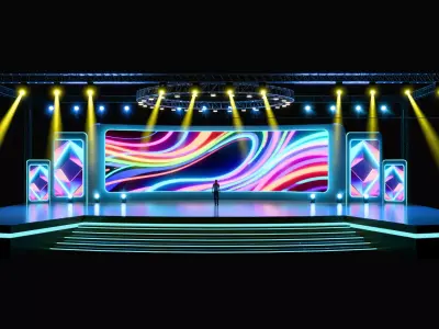 Modern Event Stage 3D Model Perfect for  Virtual Productions 3D model