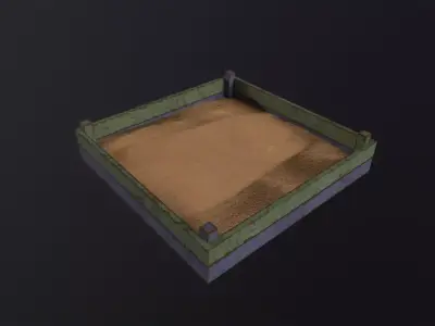 Soviet Oldschool Sandbox 3D Model Low-poly 3D model