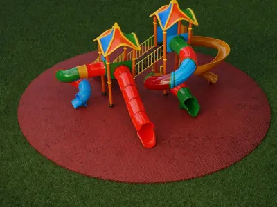 Clean childrens playground 3D model