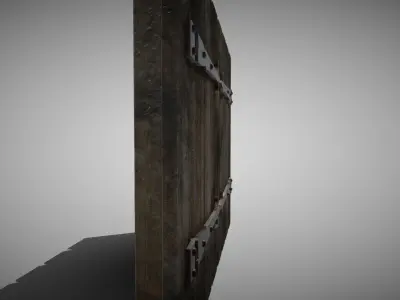 Medieval Window Shutter Low-poly 3D model