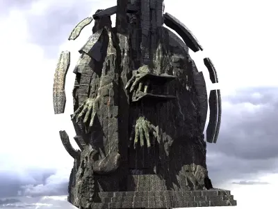 Witches Ritual cliffs 3D model