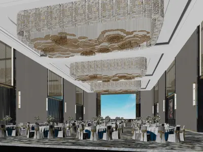 Ballroom banquet hall at hyatt regency shanghai 3D model