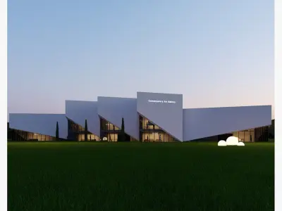 Art gallery Low-poly 3D model