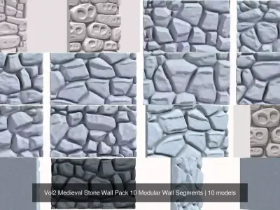 Modular Stone Walls Pack Vol 1 10 Wall Segments