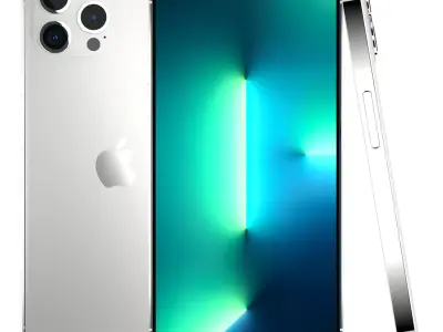 Apple iPhone 13 Pro Max Silver Low-poly 3D model