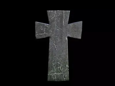 OldGravestone3 stone cross Low-poly 3D model