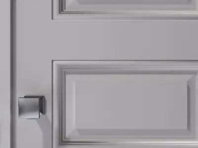 Classic style double white interior door 3D model