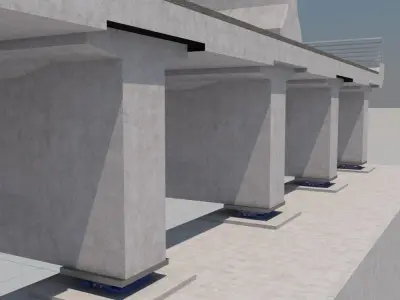 3D Bridge over highway 3D model