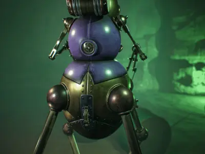 Robot Gentleman PBR Game-Ready Low-poly 3D model