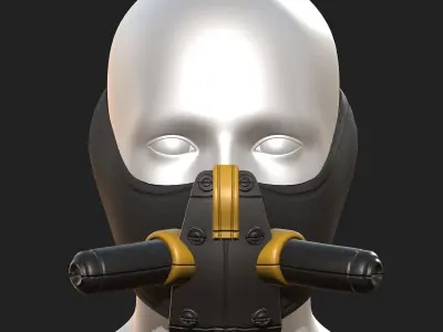 Gas mask respirator military combat  Low-poly 3D model