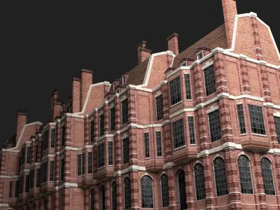 Victorian Brick Building Kit Low-poly 3D model