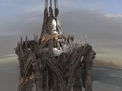 Set Desert Tower tall 3D 3D model