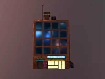 Cyberpunk City - Building 3 Low-poly 3D model