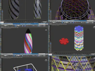 Shanghai World Financial Center and Swiss Re and Heydar Aliyev  3D model