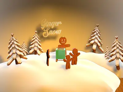 Gingerbread Village V2 icecream man 3D model