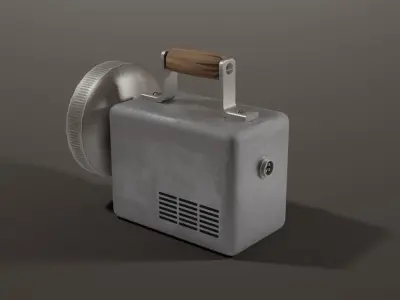 Vintage Flashlight Low-poly 3D model