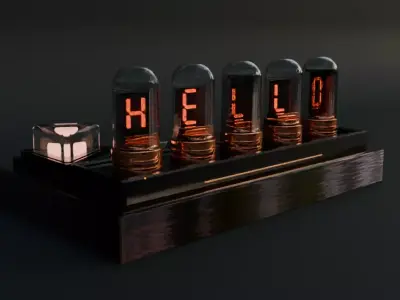 Animated Nixie Tube 3D model