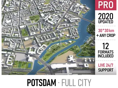Potsdam - 3D City Model Low-poly 3D model
