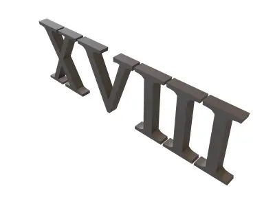Roman Numerals 18 v1 001 Low-poly 3D model