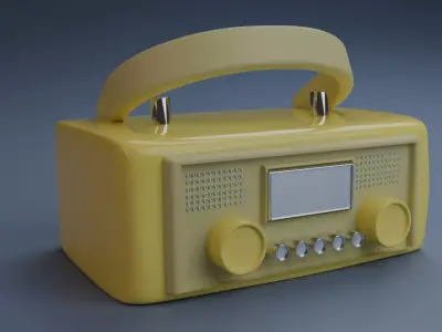 Retro Portable Radio Low-Poly Low-poly 3D model