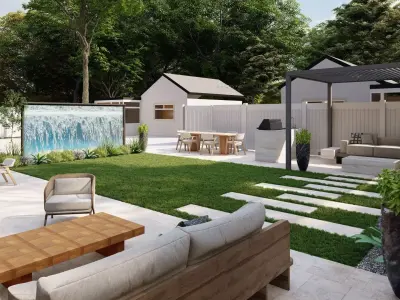 Garden Landscape 3D Model - SketchUp and Lumion Scene-Plan 3D model