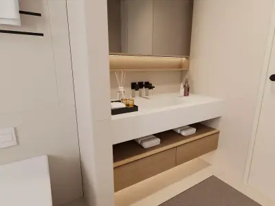 Modern Minimal Bathroom 3D model