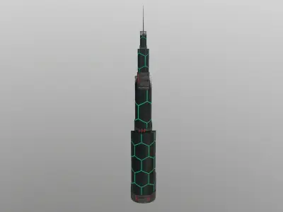 Cyberpunk City - Building 46 Low-poly 3D model