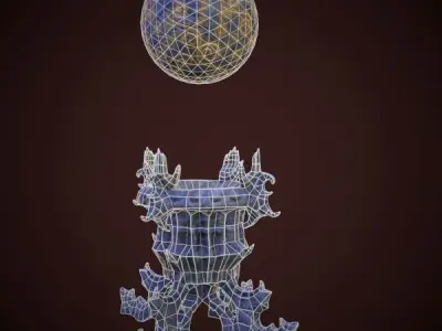 statue magic ball Low-poly 3D model