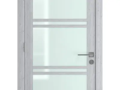 Door-037 interior door with glass panels 3D model
