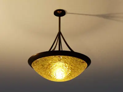Ceiling Light with fancy glass Free 3D model