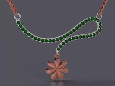 Radiant Flower Necklace 3D print model