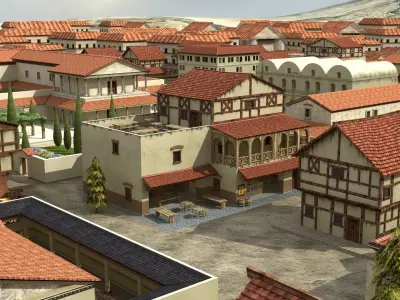 Ancient Town Low-poly 3D model