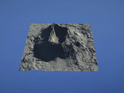 Landscape Environment Volcano Snow 42 Low-poly 3D model