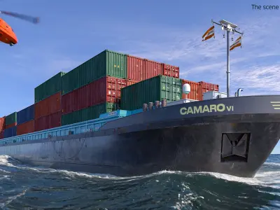  Camaro V Long Cargo Vessel Dutch Flag Gray Rigged 